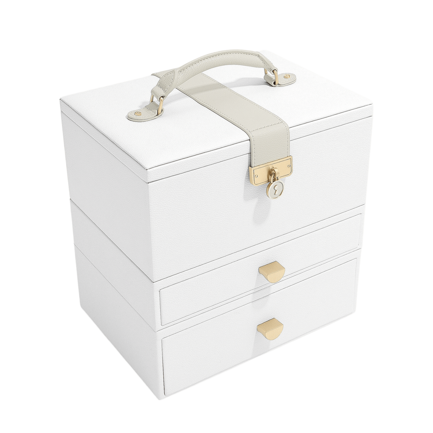 Classic "Luxury" Jwellery Box / Pebble White