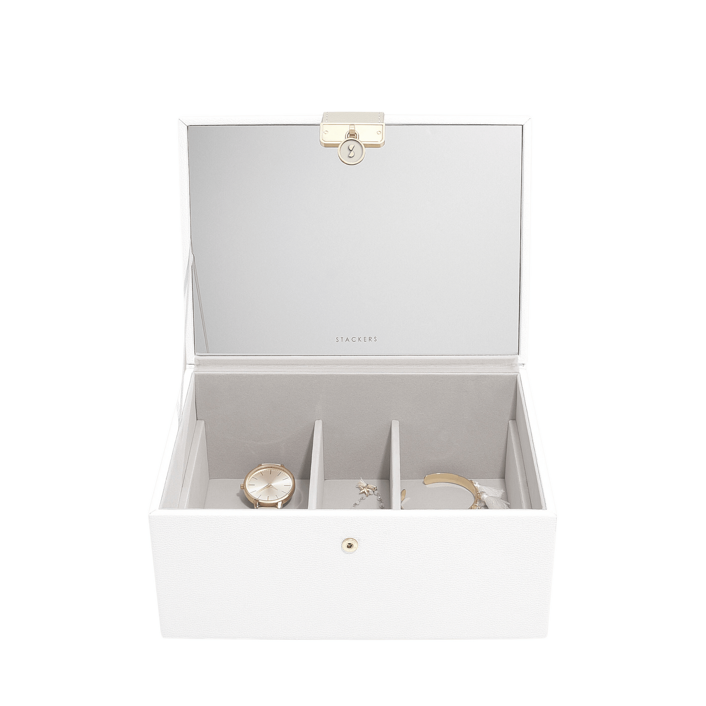 Classic "Luxury" Jwellery Box / Pebble White