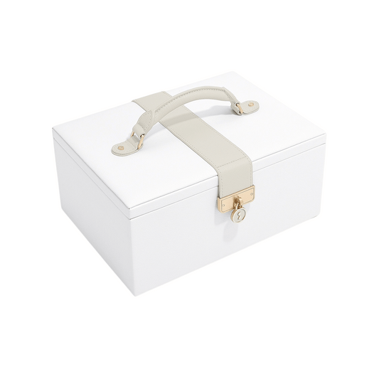 Classic "Luxury" Jwellery Box / Pebble White